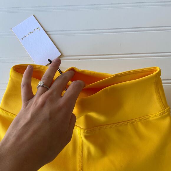 Revolve Lovewave Yellow Luka High Waist Cropped Athletic Workout Yoga Legging - Picture 5 of 10